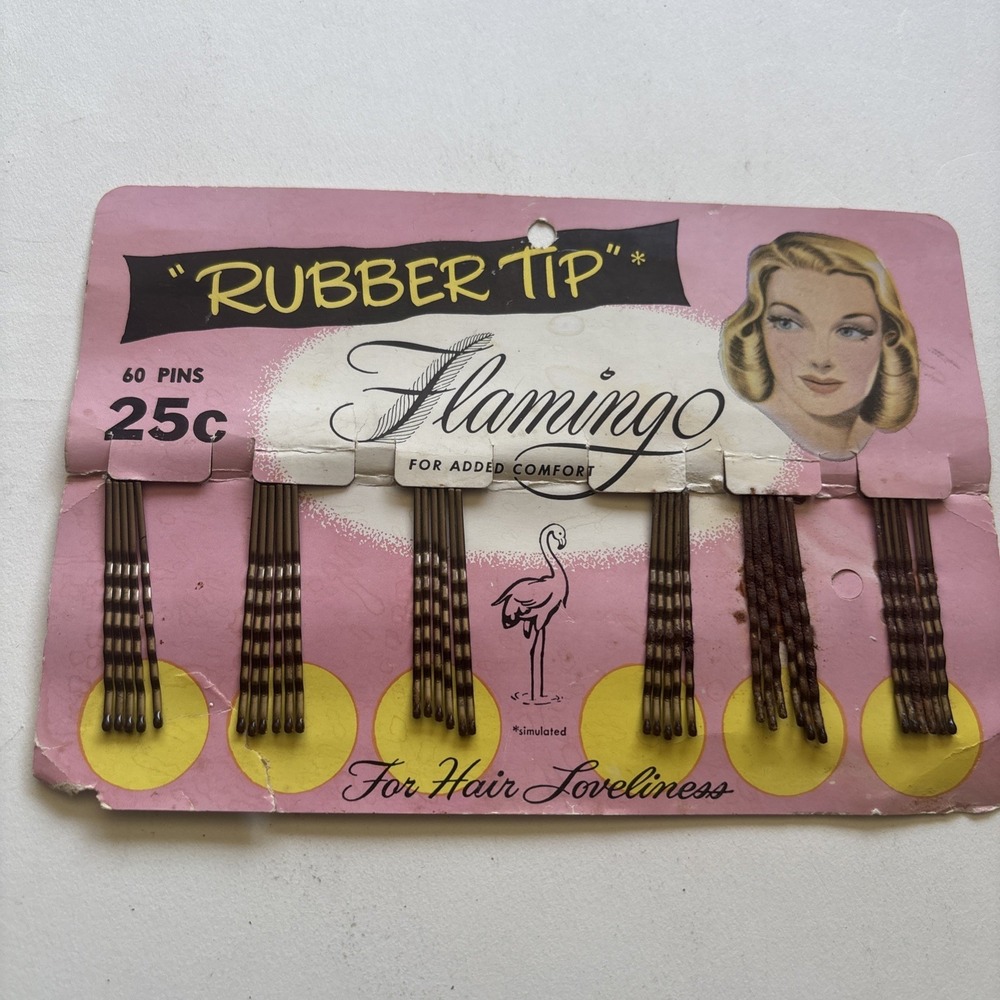 VTG 1952 Flamingo Official‎ Am Airline Stewardess Bob Pins Display! USA